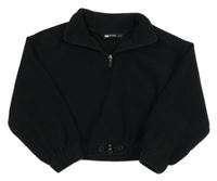 Černá fleecová crop mikina F&F