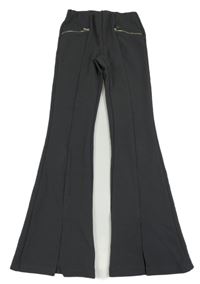 Tmavošedé flare tregíny se zipy Zara