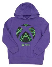 Fialová mikina s logem X-Box a kapucí George