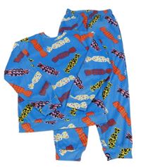 Modré plyšové pyžamo s bonbóny Tu