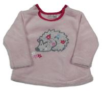 Světlerůžová chlupatá mikina s ježkem Ergee