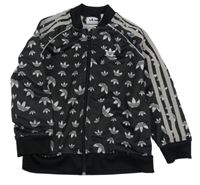 Černá sportovní propínací mikina s logy Adidas