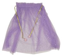 Kostým - Lila tylový plášť s hvězdami a flitry