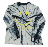 Bílo-černé batikované triko se smajlíkem M&S