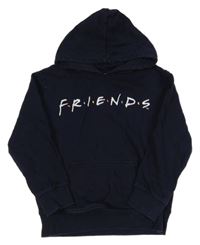Tmavomodrá mikina s nápisem a kapucí - Friends