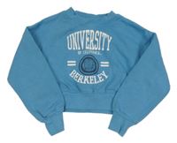 Modrá crop mikina s nápisem F&F