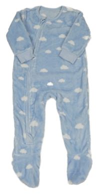 Světlemodrý chlupatý overal s mraky Dunnes