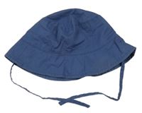 Tmavomodrý plátěný klobouk H&M