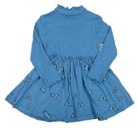 Modré bavlněné šaty s motýly John Lewis