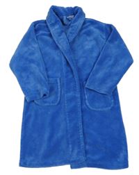 Modrý chlupatý župan