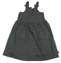 Tmavošedé melírované teplákové šaty s mašlemi H&M