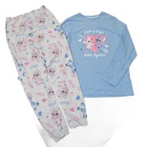 Modro-šedé pyžamo se Stitchem a Angel Primark