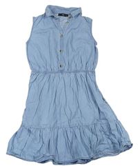 Světlemodré šaty riflového vzhledu s límečkem C&A