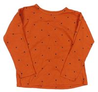 Oranžové puntíkaté triko Tu