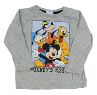 Šedé melírované triko s Mickeym a kamarády Disney