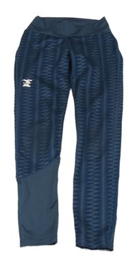 Tmavomodré vzorované sportovní legíny 