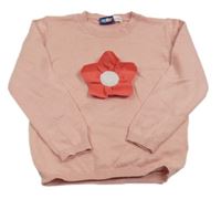 Světlerůžový svetr s květinou Lupilu