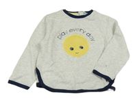 Šedá melírovaná mikina se sluníčkem Obaibi