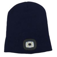 Tmavomodrá čepice s LED světlem