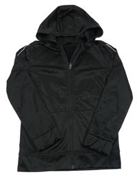 Černá sportovní propínací mikina s kapucí 