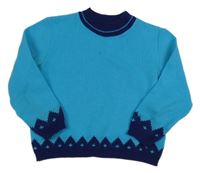 Modro-tmavomodrý lehký svetr 