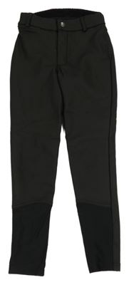 Černé koženkové jezdecké kalhoty Decathlon