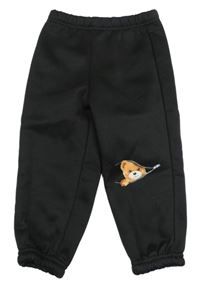 Černé tepláky s medvědem shein