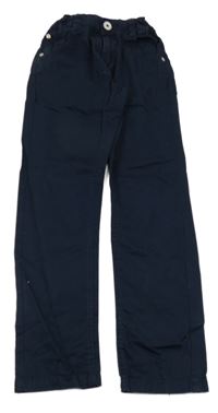 Tmavomodré plátěné kalhoty C&A