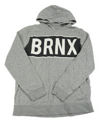 Šedá mikina s nápisem a kapucí C&A