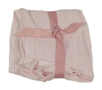 Nové - Světlerůžová perforovaná úpletová deka 