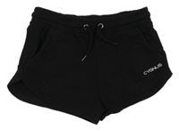 Černé teplákové kraťasy s nápisem 