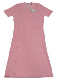 Nové - růžové žebrované úpletové šaty River Island