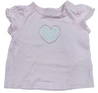 Růžové tričko se srdíčkem Mothercare