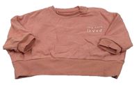 Růžová crop mikina s nápisem George