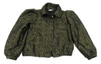 Černo-zlatá květovaná podšitá bunda Name it