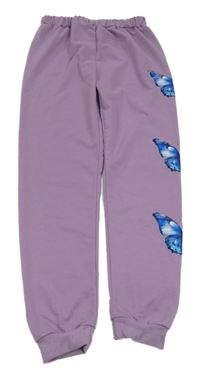 Fialové tepláky s motýlky 