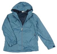 Modrá šusťáková jarní funkční bunda s kapucí Crane