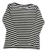Bílo-černé pruhované triko H&M