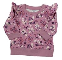 Lila květovaná mikina 