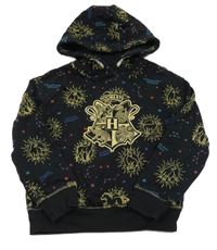 Černo-zlato-barevná mikina s hvězdami a kapucí - Harry Potter M&S