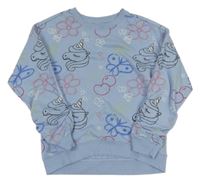 Světlemodrá mikina s obrázky a jednorožci 