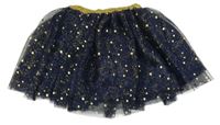 Tmavomodro-zlatá puntíkatá tylová sukně Kiki&Koko