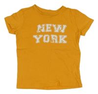 Hořčicové tričko s nápisem Sinsay