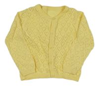 Žlutý propínací svetr se srdíčky Matalan