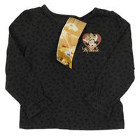 Nové - Antracitovo-černé triko s leopardím vzorem a Minnie C&A