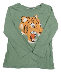 Zelené triko s tygrem H&M