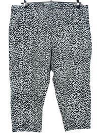 Dámské bílo-černé vzorované capri kalhoty M&S