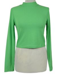 Dámské světlezelené žebrované crop triko Primark 