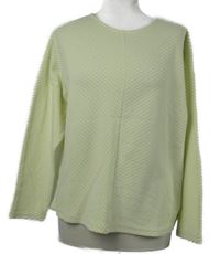 Dámské bílo-limetkové pruhované triko Page one young