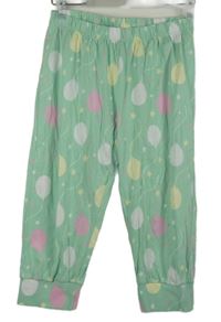 Dámské světlezelené pyžamové capri kalhoty s balonky